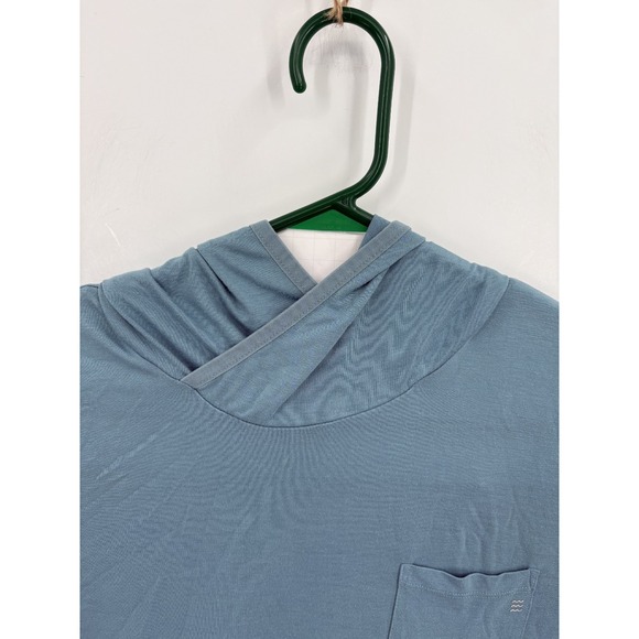 Free Fly Hoodie Mens XL Blue Green Pullover Bamboo Blend Lightweight Performance - Picture 4 of 7